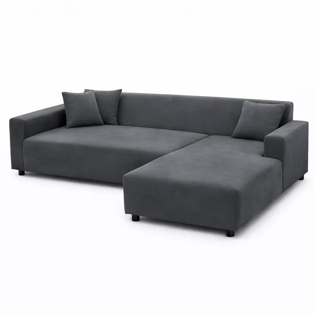 Gris - Housse de Canapé d’Angle Extensible