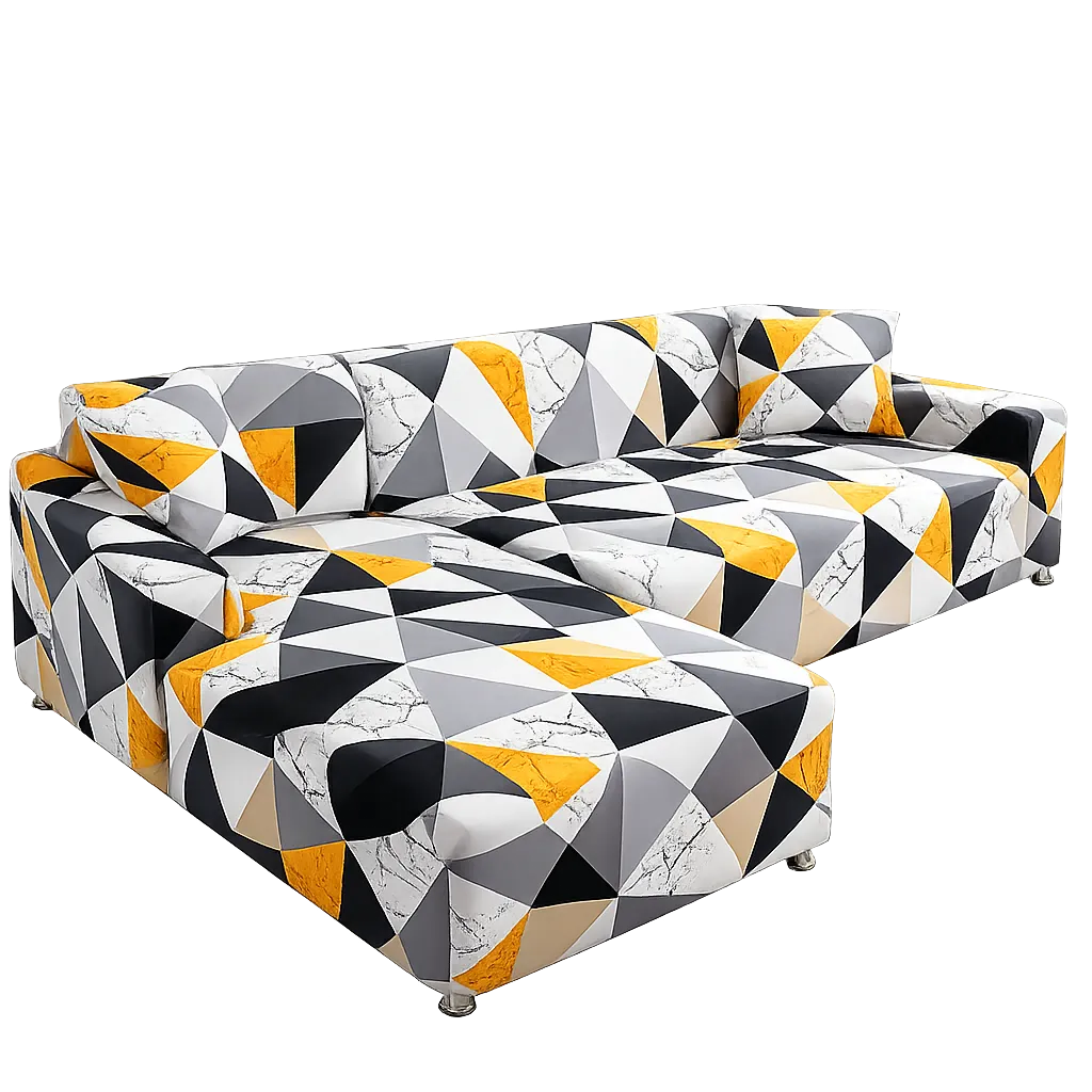 Motif Lepourasi - Housse de Canapé d’Angle Extensible