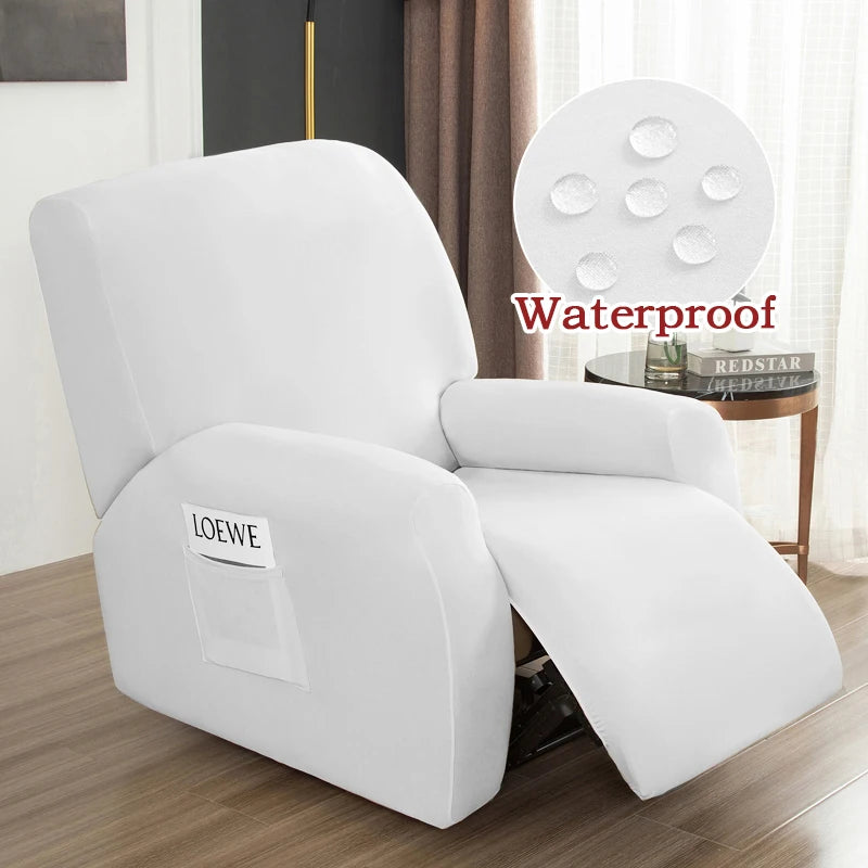 Housse de Fauteuil Relax Inclinable Couleur Unie Waterproof