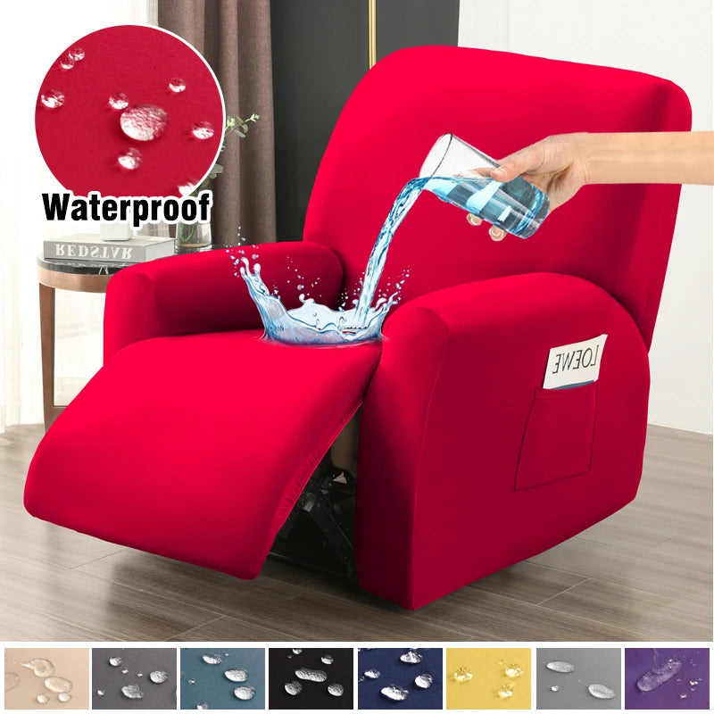 Housse de Fauteuil Relax Inclinable Couleur Unie Waterproof