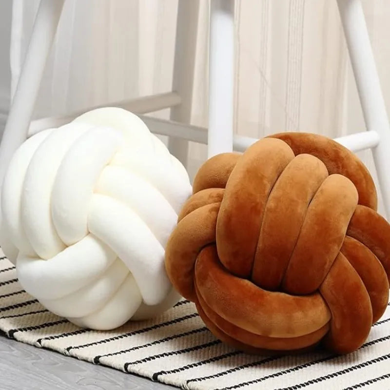 1 Coussin Boule Nœud Design – Décoratif Moderne en Velours