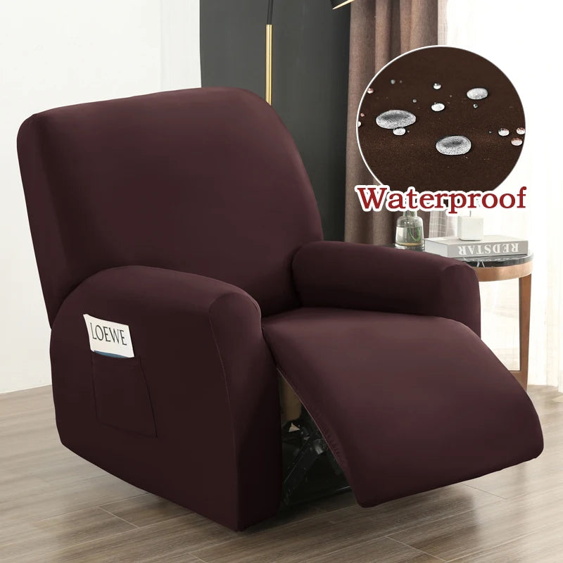 Housse de Fauteuil Relax Inclinable Couleur Unie Waterproof