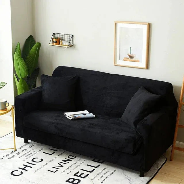 housse-en-velours-noir-pour-canape-extensible-ajustable – La Maison de la Housse