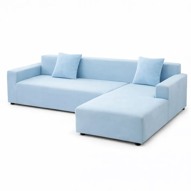 Bleu Clair - Housse de Canapé d’Angle Extensible