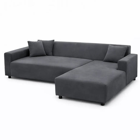 Gris - Housse de Canapé d’Angle Extensible