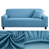 Microfibre Bleu - Housse de Canapé Extensible