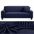 Microfibre Bleu Nuit - Housse de Canapé Extensible