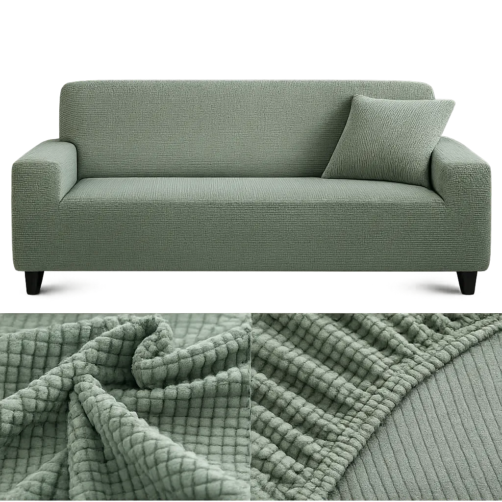 Microfibre Vert d'eau - Housse de Canapé Extensible