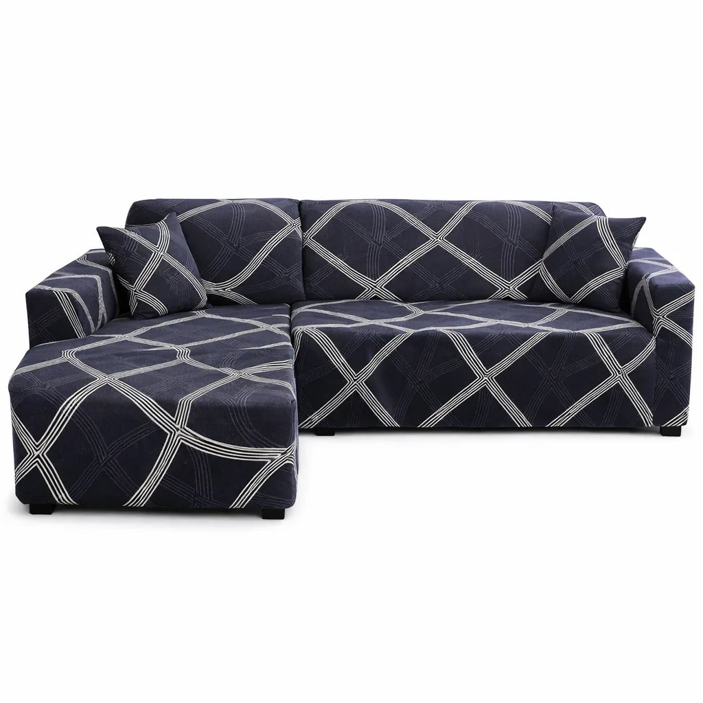 Motif Fumana - Housse de Canapé d’Angle Extensible