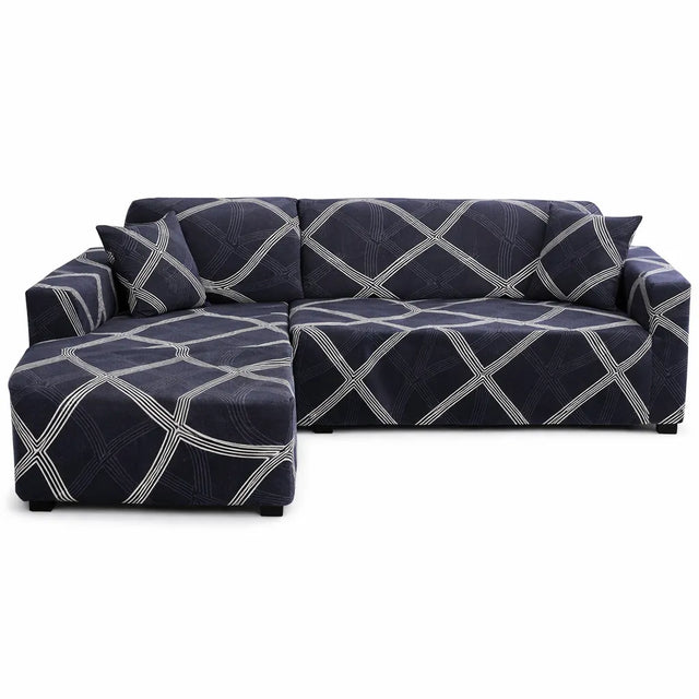 Motif Fumana - Housse de Canapé d’Angle Extensible