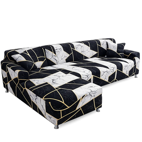 Motif Galium - Housse de Canapé d’Angle Extensible