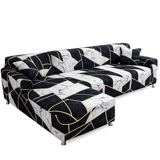 Motif Galium - Housse de Canapé d’Angle Extensible