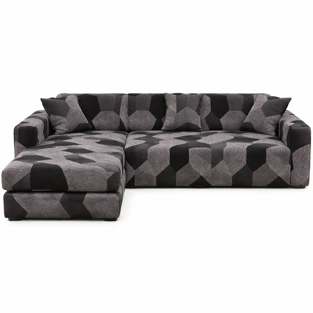 Motif Helich - Housse de Canapé d’Angle Extensible