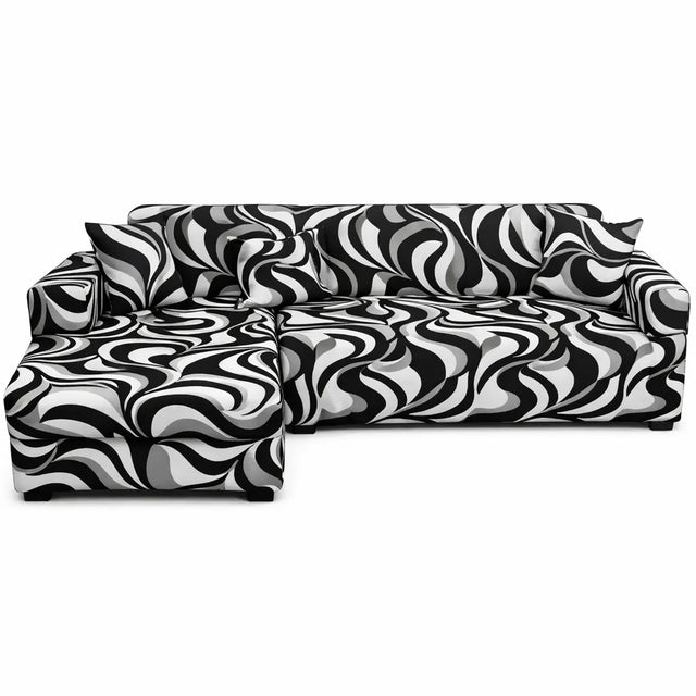 Motif Vibe - Housse de Canapé d’Angle Extensible