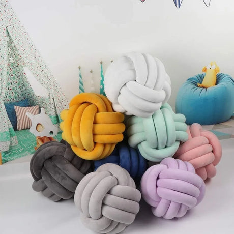 1 Coussin Boule Nœud Design – Décoratif Moderne en Velours