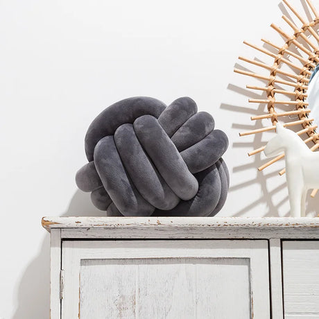 1 Coussin Boule Nœud Design – Décoratif Moderne en Velours