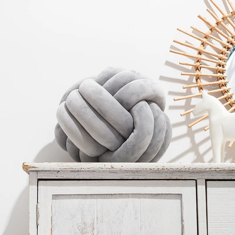 1 Coussin Boule Nœud Design – Décoratif Moderne en Velours