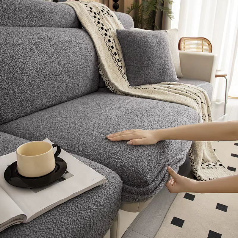 Housse de Coussin de Canapé Épaisse et Extensible Protection Plush