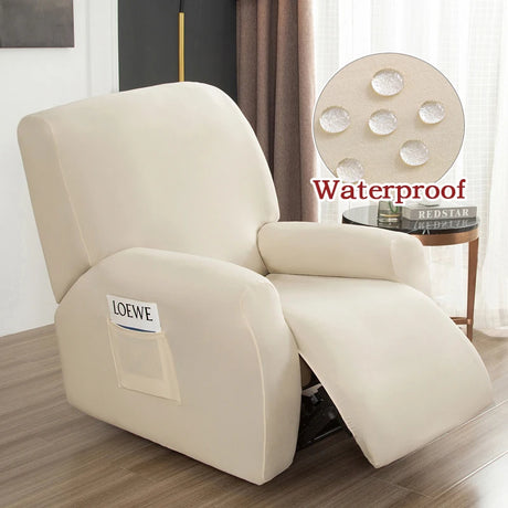 Housse de Fauteuil Relax Inclinable Couleur Unie Waterproof