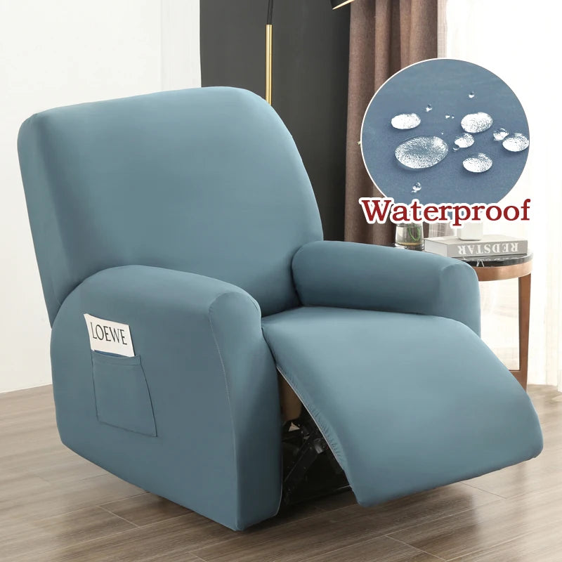 Housse de Fauteuil Relax Inclinable Couleur Unie Waterproof