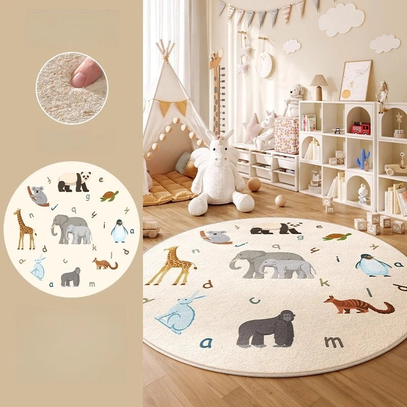 Tapis Rond Cartoon Animaux