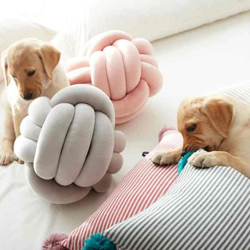 1 Coussin Boule Nœud Design – Décoratif Moderne en Velours