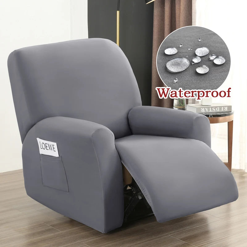 Housse de Fauteuil Relax Inclinable Couleur Unie Waterproof