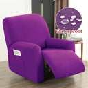 Housse de Fauteuil Relax Inclinable Couleur Unie Waterproof