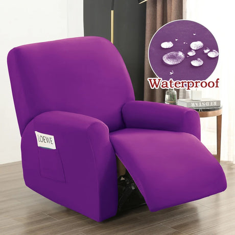 Housse de Fauteuil Relax Inclinable Couleur Unie Waterproof