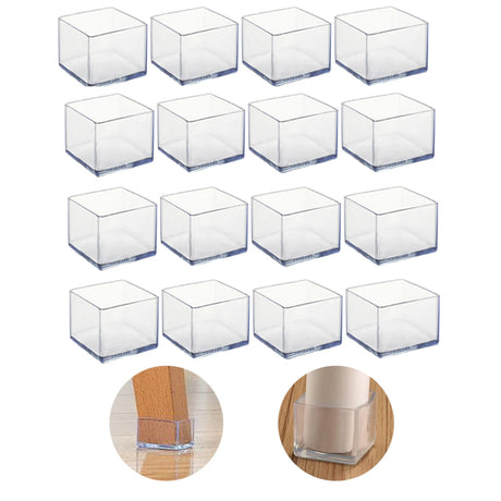 Protections en silicone pour pieds de chaises et tables carrés – Lot de 8