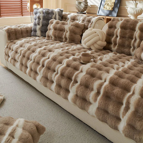 Protège Canapé Lapin Doux™ – Fausse Fourrure Épaisse Ultra Cocooning
