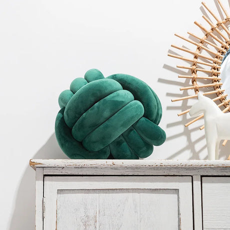 1 Coussin Boule Nœud Design – Décoratif Moderne en Velours