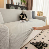 Housse de Canapé Extensible Jacquard Perle