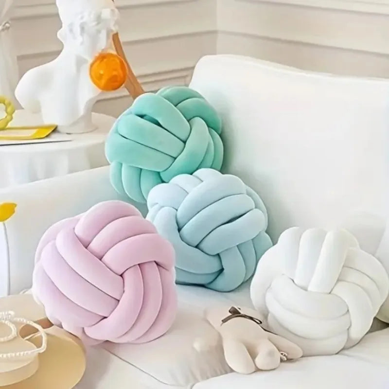 1 Coussin Boule Nœud Design – Décoratif Moderne en Velours