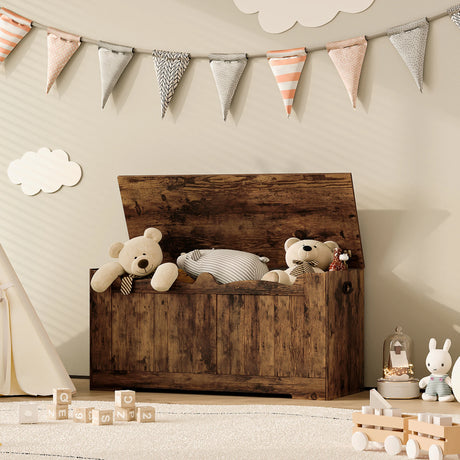 Banc de rangement en bois avec coffre