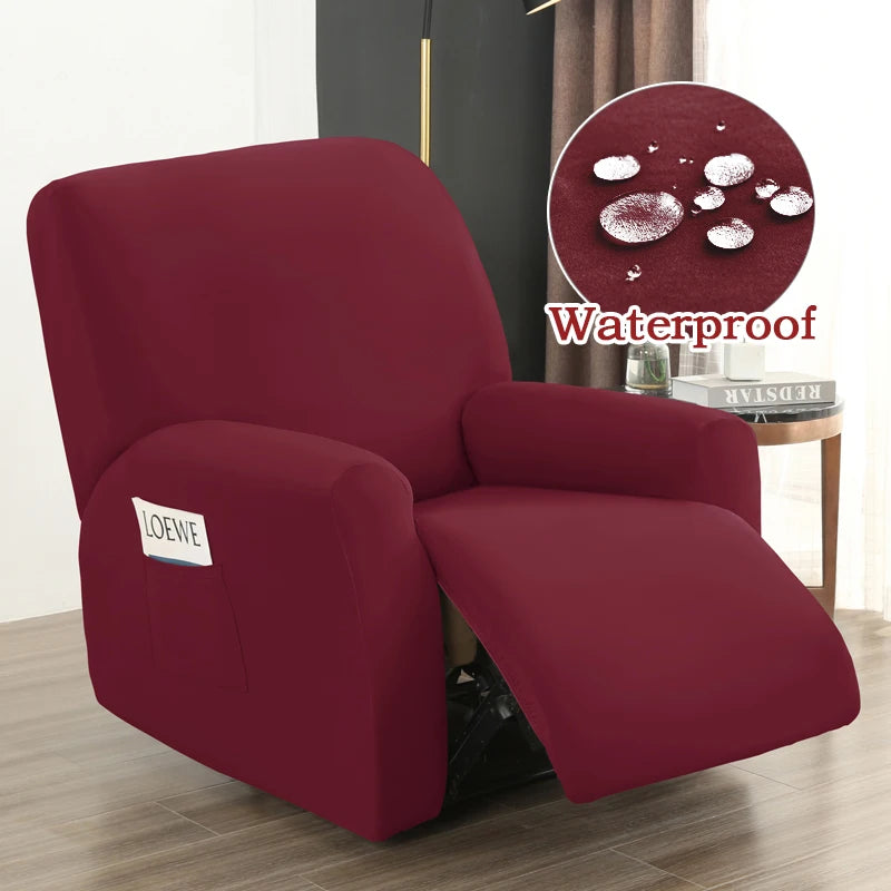 Housse de Fauteuil Relax Inclinable Couleur Unie Waterproof