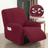Housse de Fauteuil Relax Inclinable Couleur Unie Waterproof