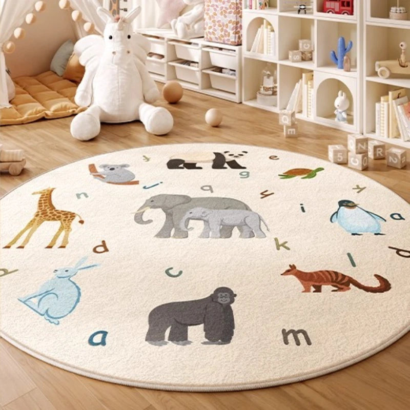 Tapis Rond Cartoon Animaux