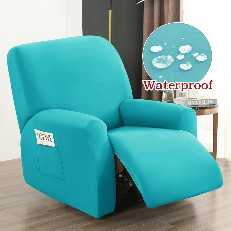 Housse de Fauteuil Relax Inclinable Couleur Unie Waterproof