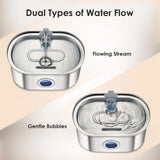 Fontaine à Eau Automatique pour Chat & Chien 3,2 L en Acier Inoxydable | Ultra Silencieuse avec Filtration