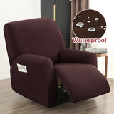 Housse de Fauteuil Relax Inclinable Couleur Unie Waterproof