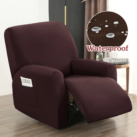 Housse de Fauteuil Relax Inclinable Couleur Unie Waterproof
