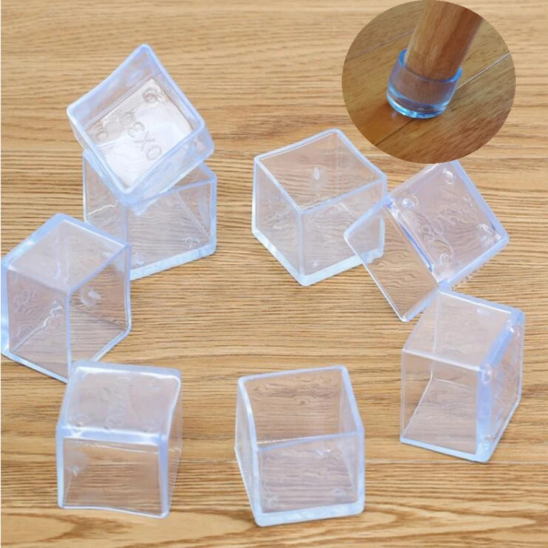 Protections en silicone pour pieds de chaises et tables carrés – Lot de 8