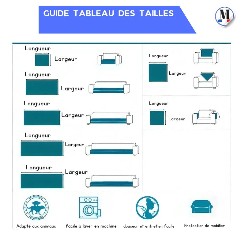Protège Canapé Antidérapant - Styles Forme irrégulière