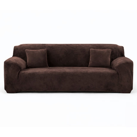 Velours Coffee - Housse de Canapé Extensible