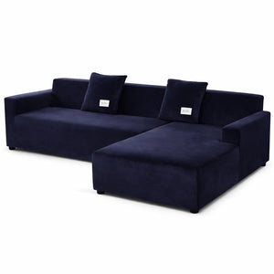 Housse de Canapé d’Angle Velours Bleu marine
