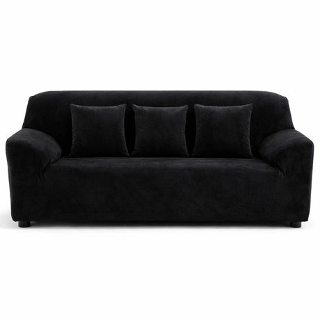 Velours Noir - Housse de Canapé Extensible
