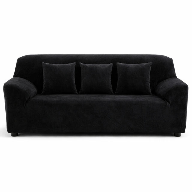 Velours Noir - Housse de Canapé Extensible