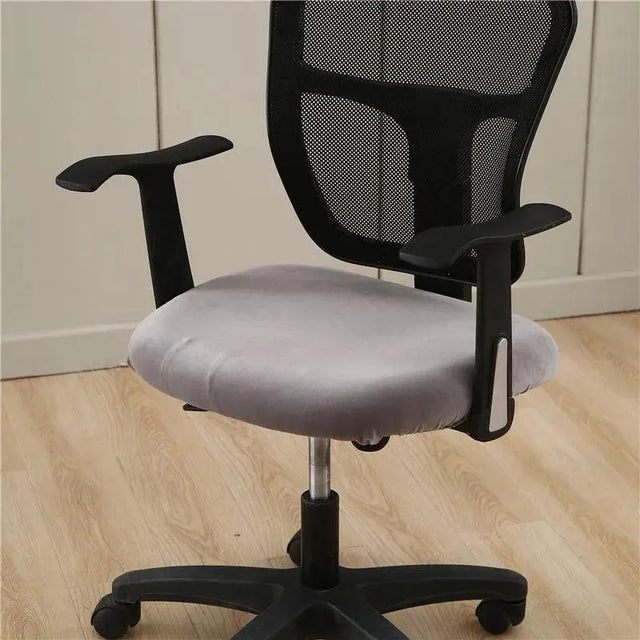 housse-de-chaise-gris-clair-de-bureau-style-velours – La Maison de la Housse