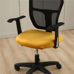 Housse de Chaise Jaune de Bureau Style Velours
